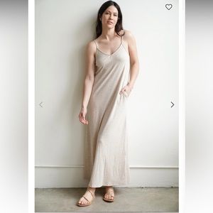 CJLA ribbed spaghetti dress in Oatmeal size Small BRAND NEW